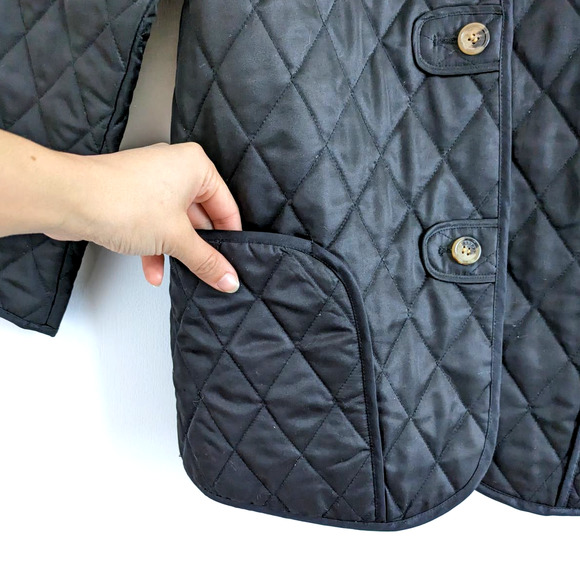 Burberry London Quilted Diamond Black Nova Check Jacket Size Small - Picture 4 of 7